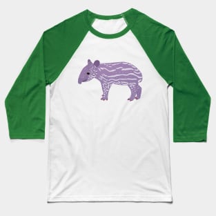 Lavender Purple Baby Malayan Tapir Tapirus Indicus Baseball T-Shirt